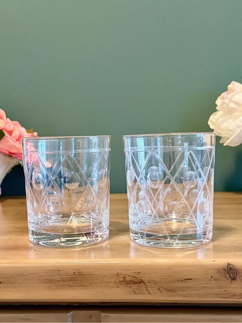 Anthropologie The Met Double Old Fashioned Glasses Set of 2 Clear